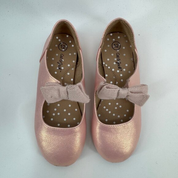Cat & Jack Girls Pink Ballet Flats Size 12 - Picture 1 of 4